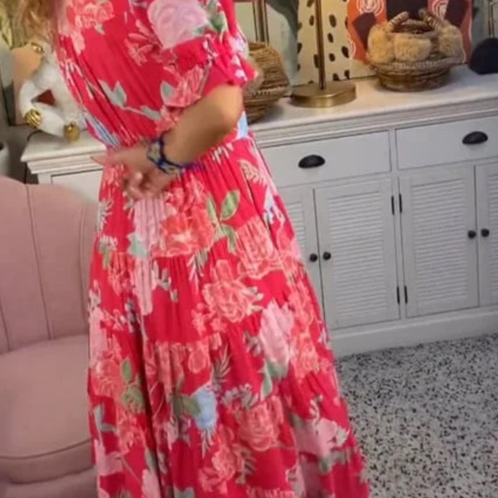 Gorgeous vibrant flower print dress